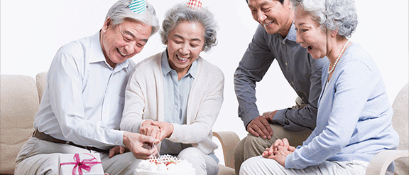 Medicare members celebrating birthdays at Clever Care Monterey Park community center